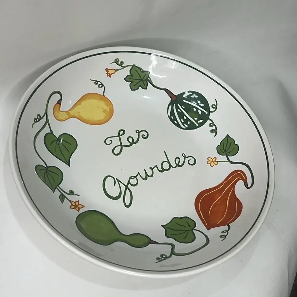 Williams Sonoma Serving Bowl Les Gourdes Made Portugal 13 In Round 2 1/2 In Tall